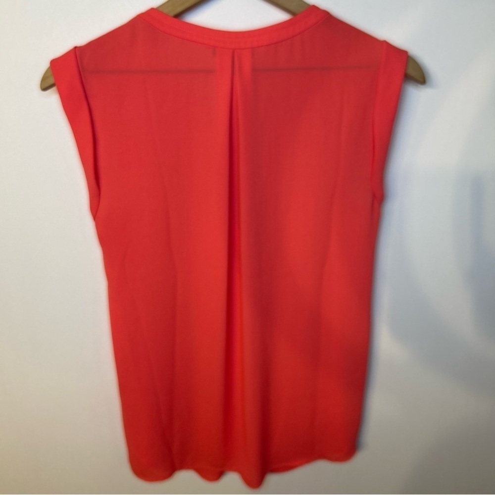 J.Crew Women’s Coral Pink Split Neck Sleeveless Top, Size 2 - Picture 5 of 9